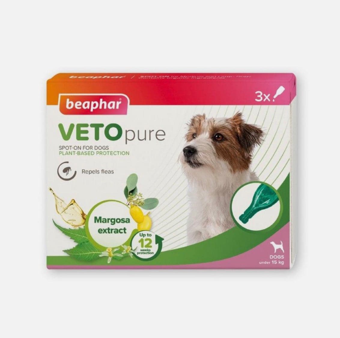 Beaphar VETOpure Small Dog Flea Spot-On (Under 15kg) – 3 Pipettes