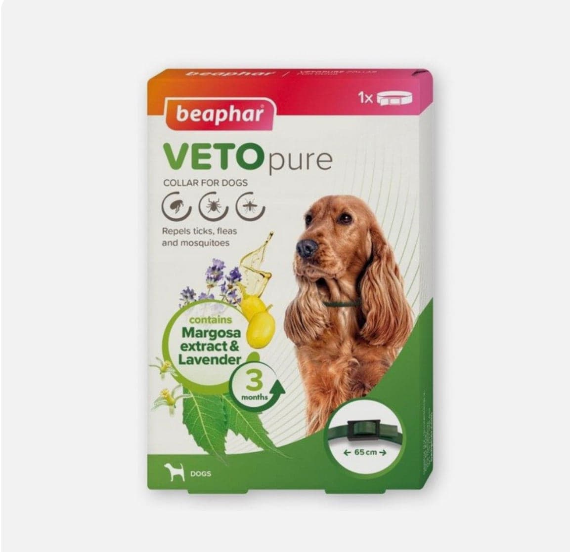 Beaphar VETOpure Flea Collar for Dogs 65cm – Natural Long-Lasting Protection