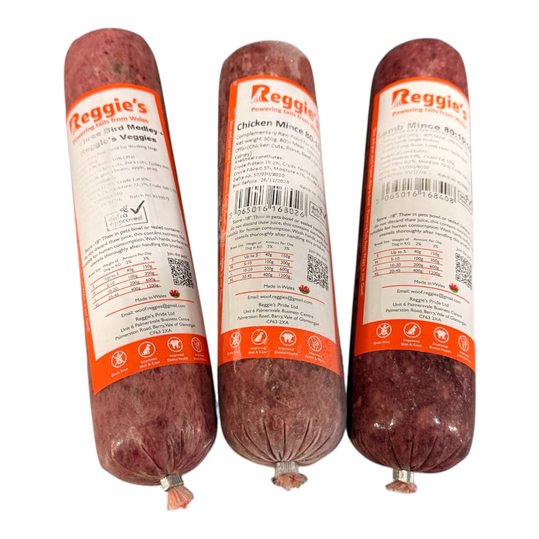 Reggies Raw Dog Food - 500g - Lamb 80/10/10