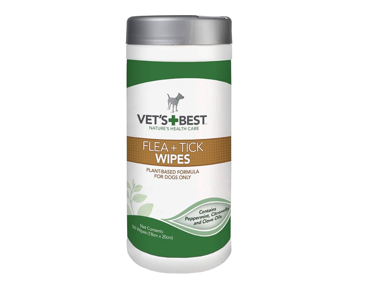 Vet's Best Flea and Tick Wipes for Dogs, Targeted Flea & Tick Application, Multi